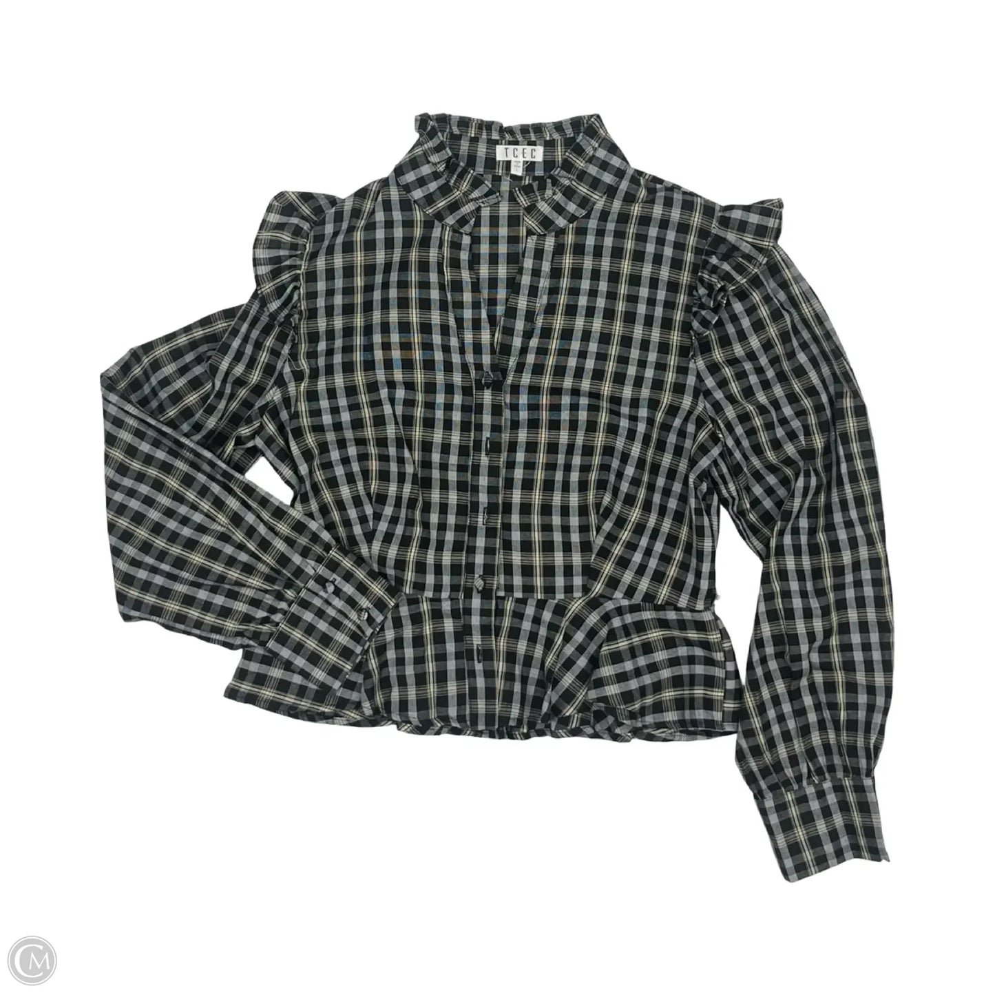 Top Long Sleeve By Tcec In Black, Size: L