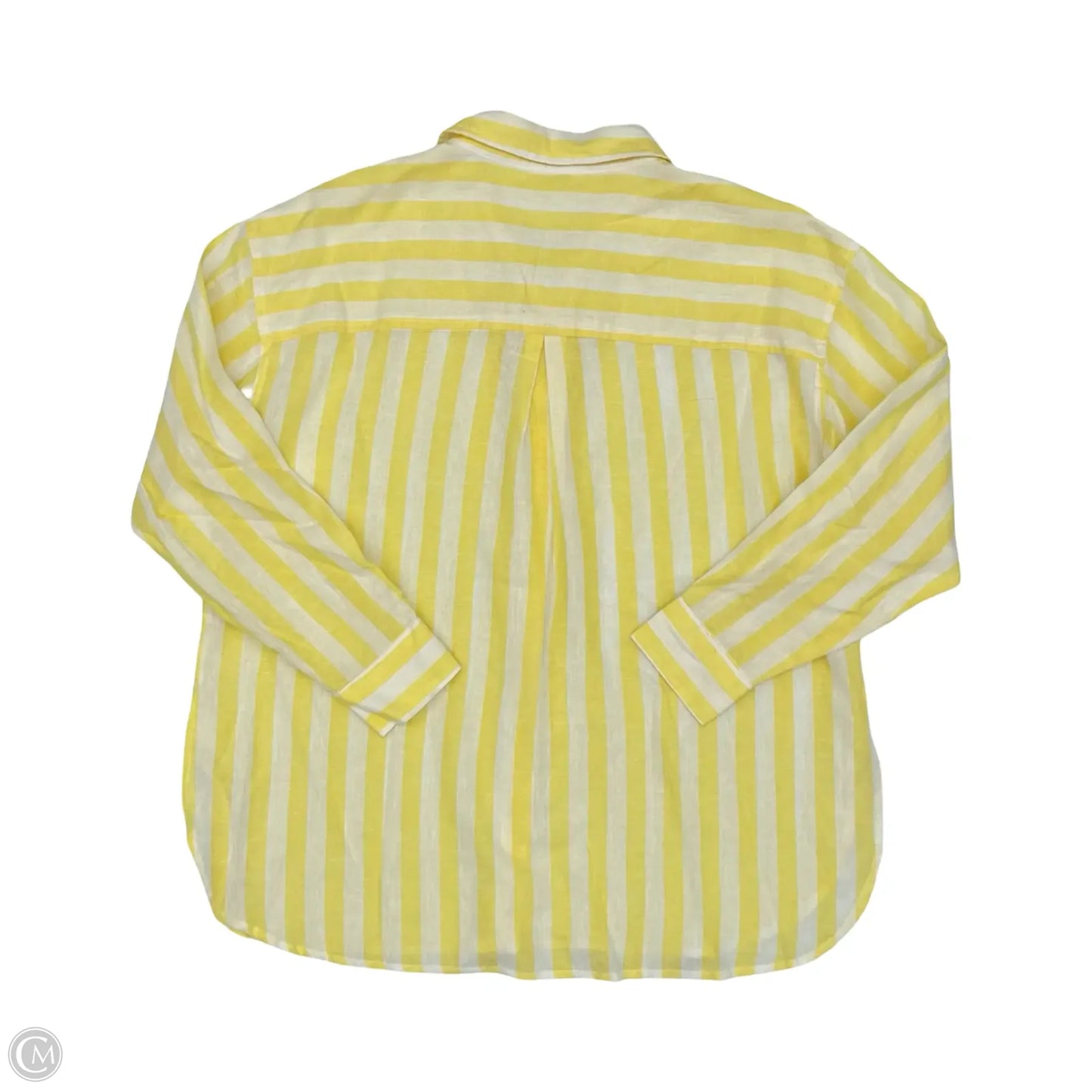 Top Long Sleeve By Maurices In White & Yellow, Size: M