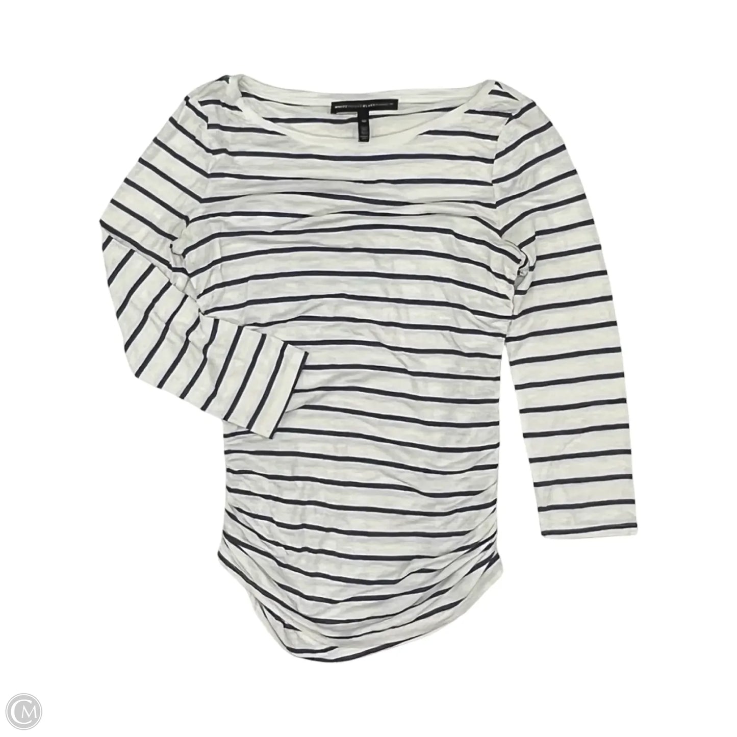 Top Long Sleeve By White House Black Market In Blue & White, Size: Xs