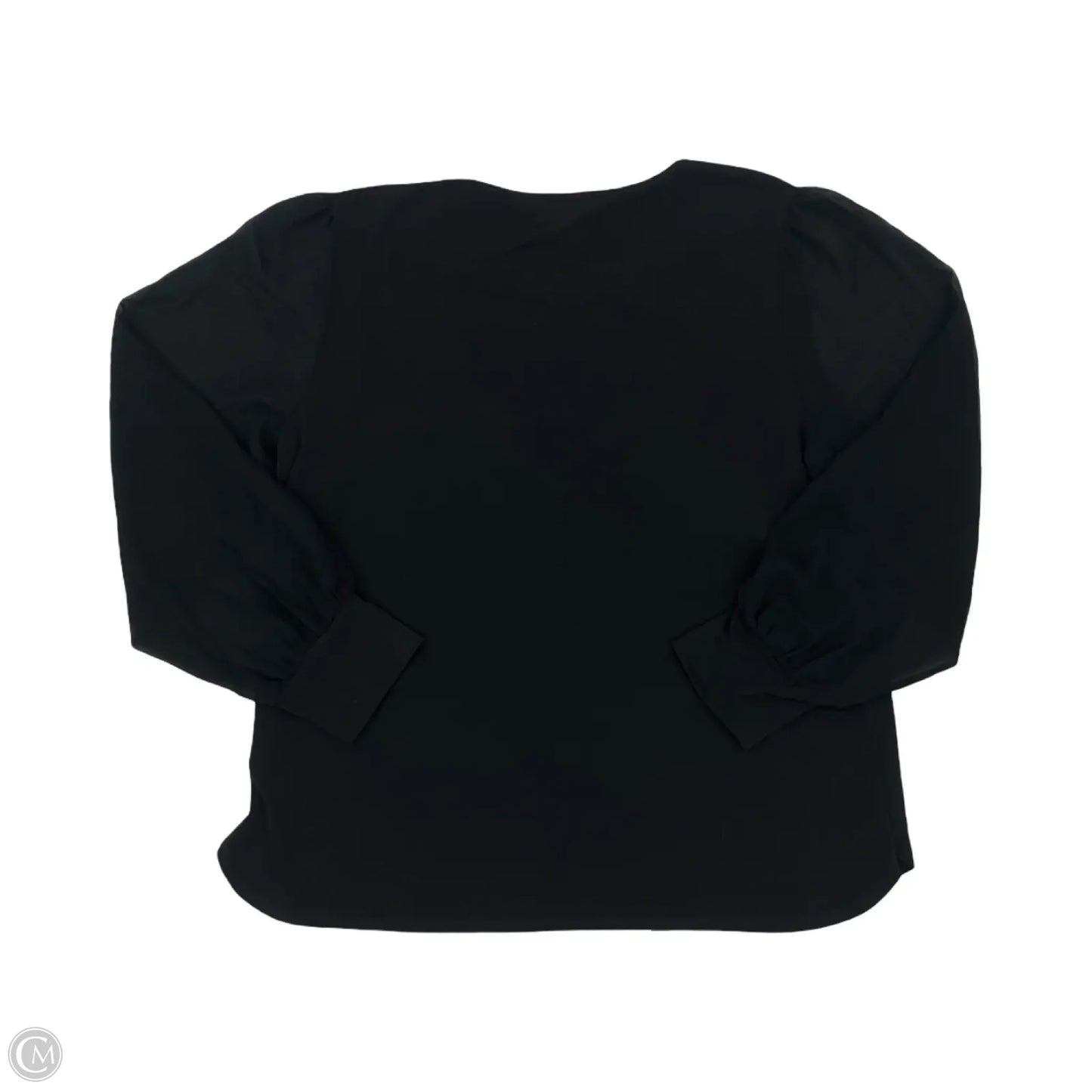 Blouse Long Sleeve By Calvin Klein In Black, Size: L