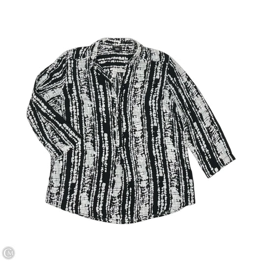 Blouse Long Sleeve By Mossimo In Black & White, Size: L