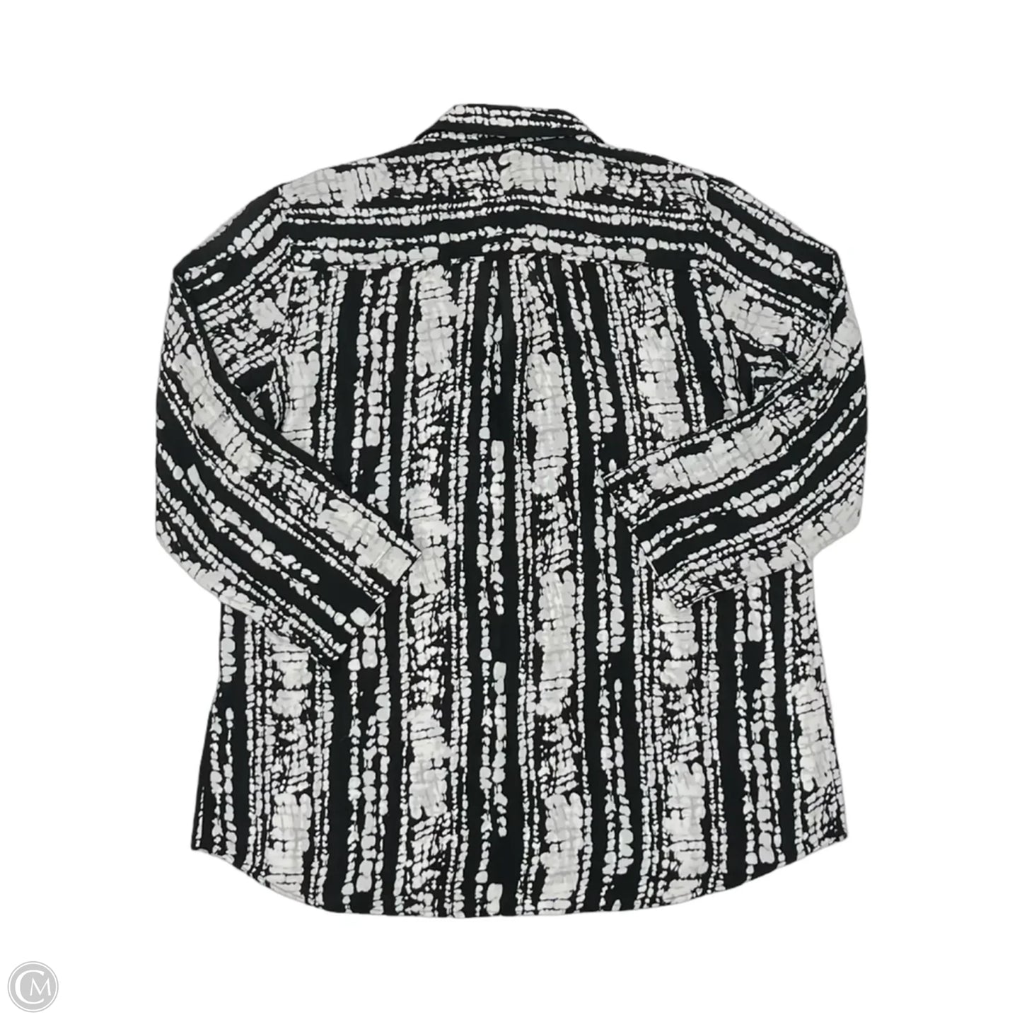 Blouse Long Sleeve By Mossimo In Black & White, Size: L