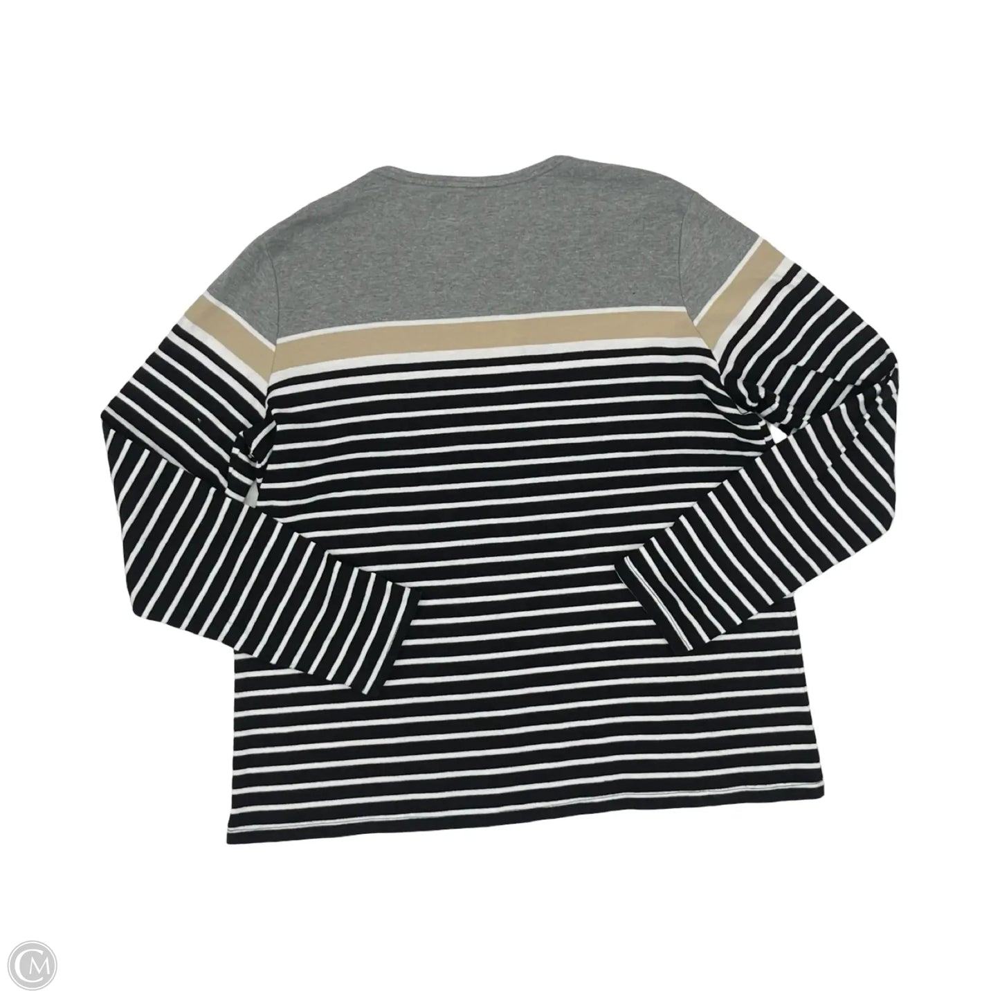 Top Long Sleeve By Croft And Barrow In Black & Grey, Size: Xl