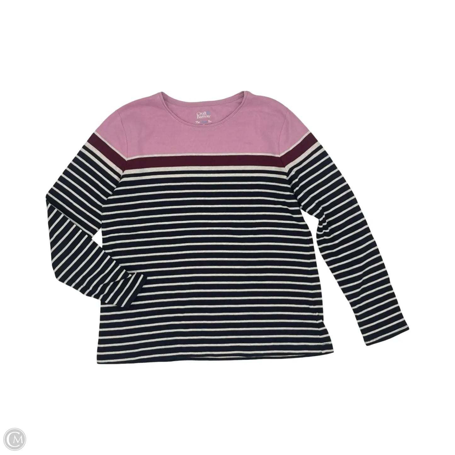 Top Long Sleeve By Croft And Barrow In Blue & Pink, Size: Xl