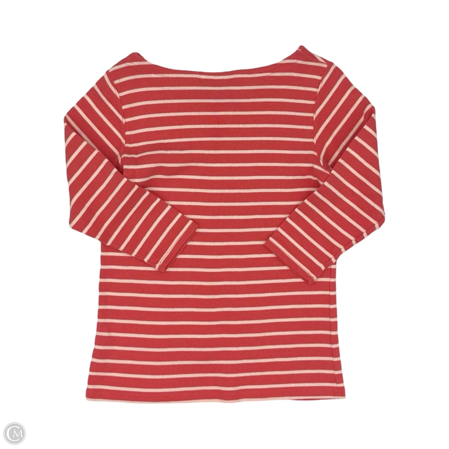 Top 3/4 Sleeve By L.l. Bean In Pink & White, Size: S