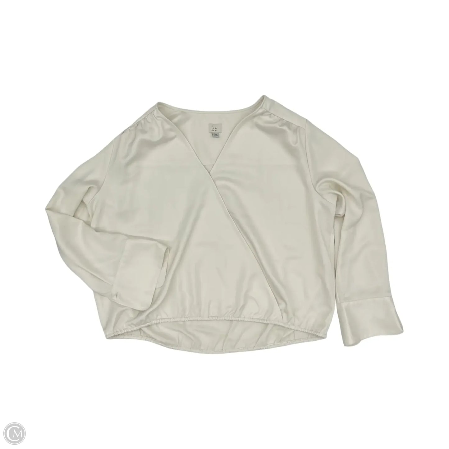 Blouse Long Sleeve By A New Day In Cream, Size: Xxl