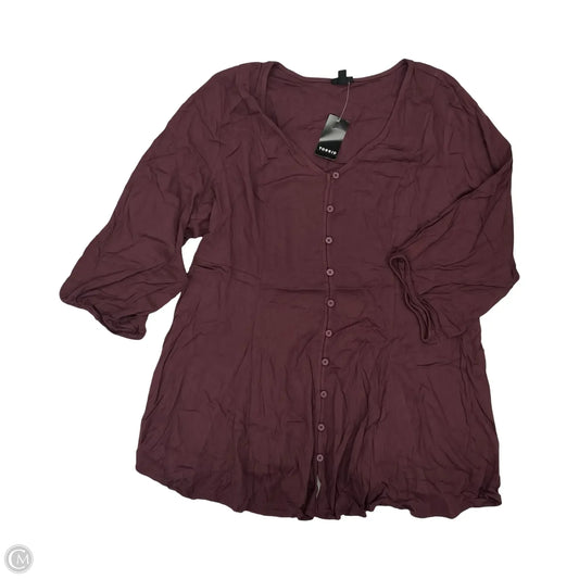 Top 3/4 Sleeve By Torrid In Maroon, Size: 2x