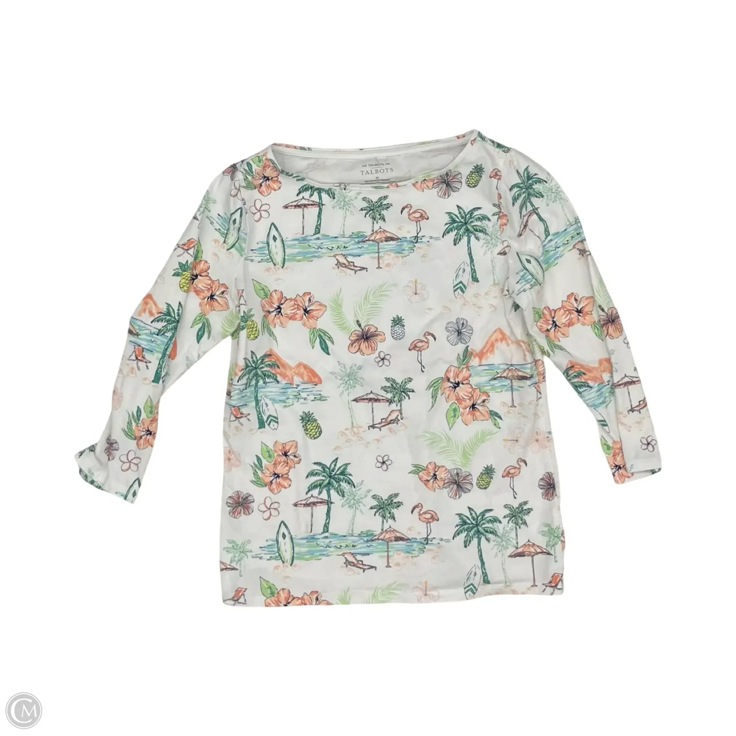 Top 3/4 Sleeve By Talbots In White, Size: M