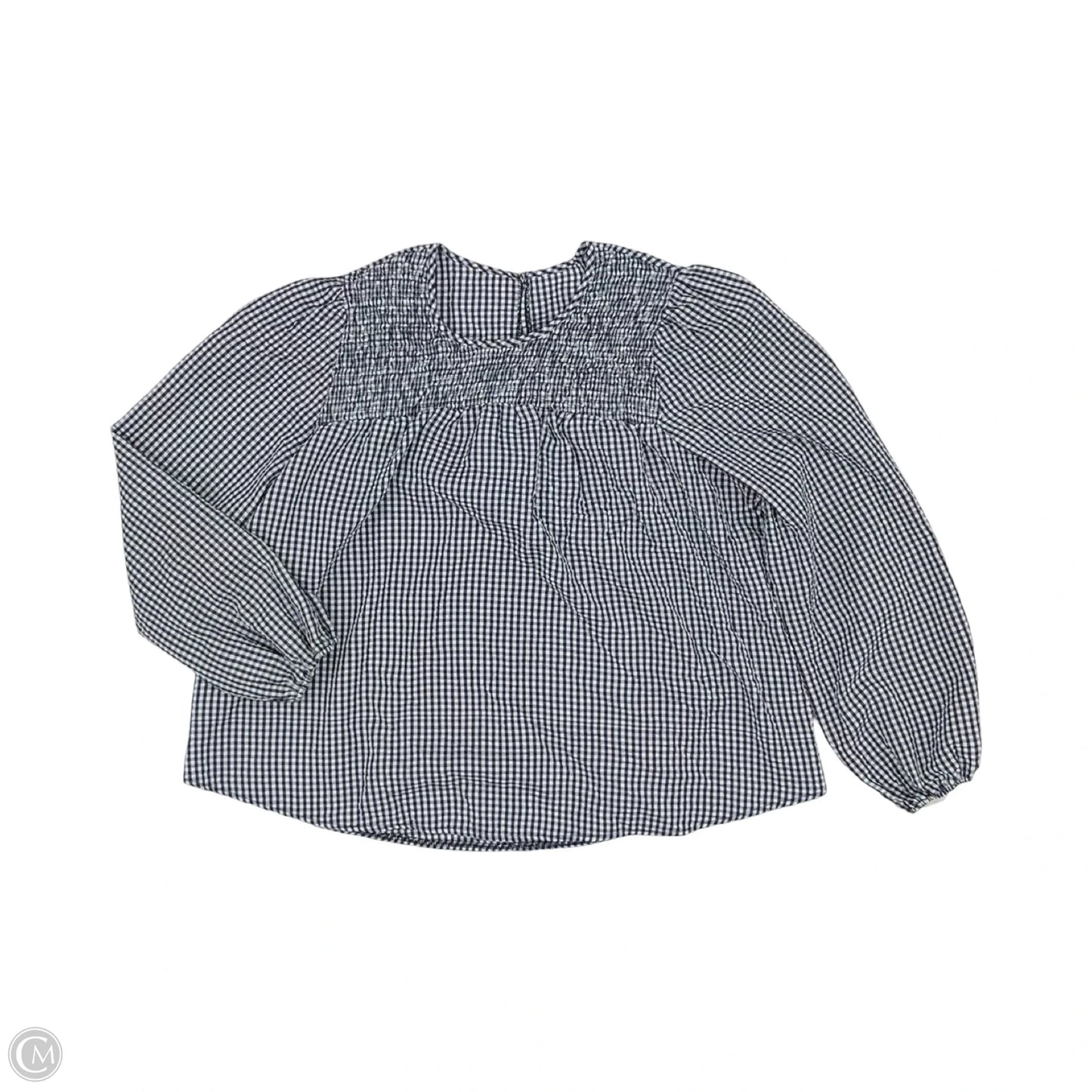 Top Long Sleeve By Shein In Blue & White, Size: 1x