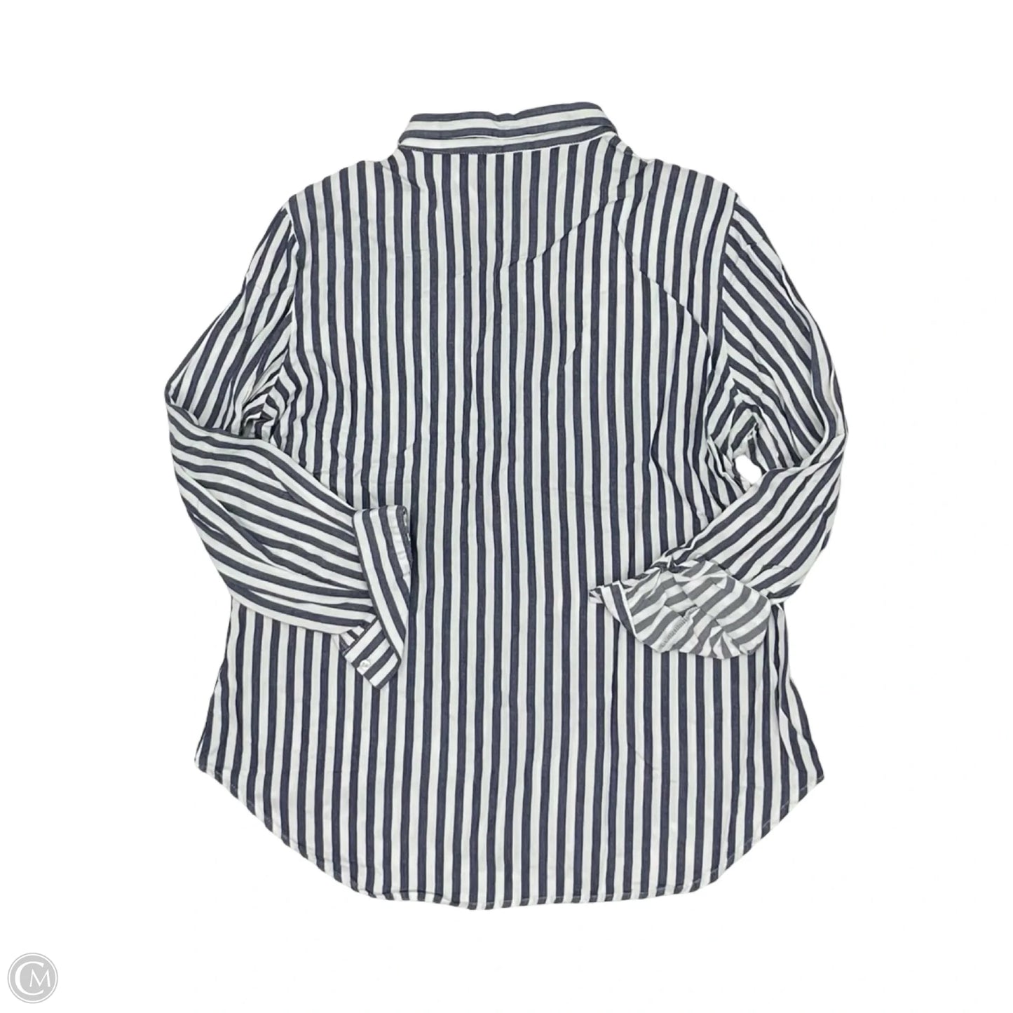 Top Long Sleeve By Alexander Jordan In Blue & White, Size: Xl