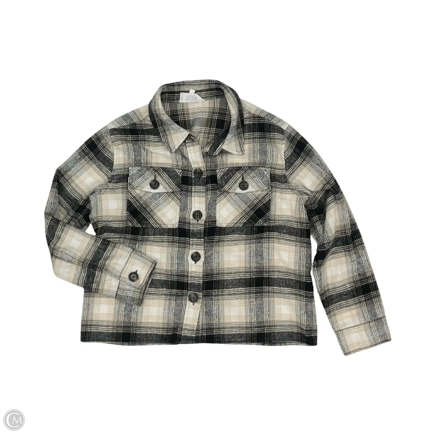 Jacket Shirt By Bb Dakota In Black & Tan, Size: Xxl
