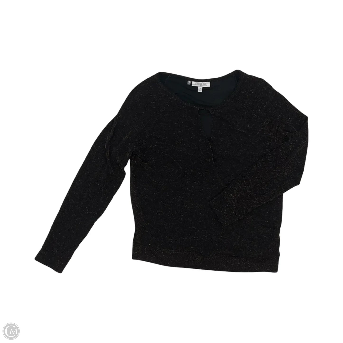 Blouse Long Sleeve By Jennifer Lopez In Black & Orange, Size: M
