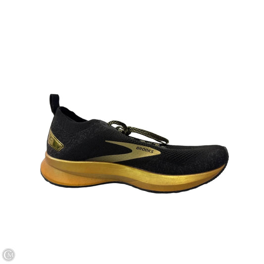 Shoes Athletic By Brooks In Black & Gold, Size: 8.5