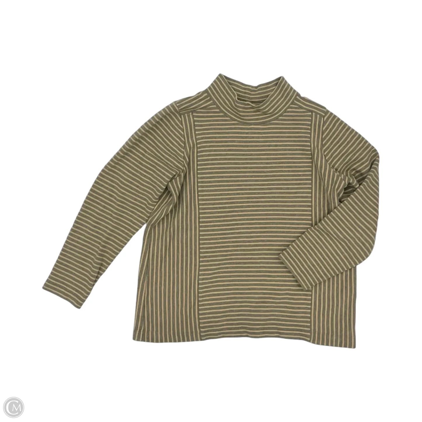 Top Long Sleeve By J. Jill In Grey & Tan, Size: L