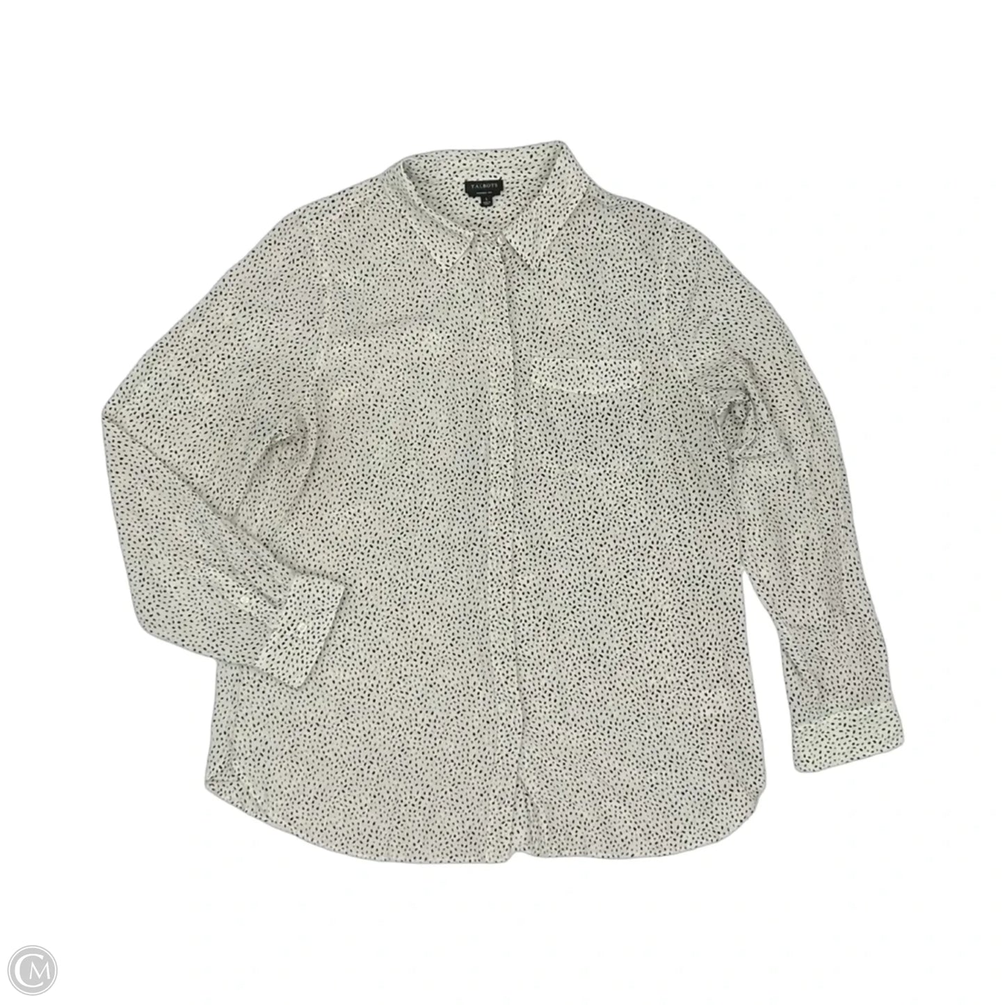 Top Long Sleeve By Talbots In Black & White, Size: L
