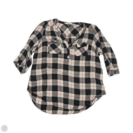 Top 3/4 Sleeve By Torrid In Black & White, Size: 1x