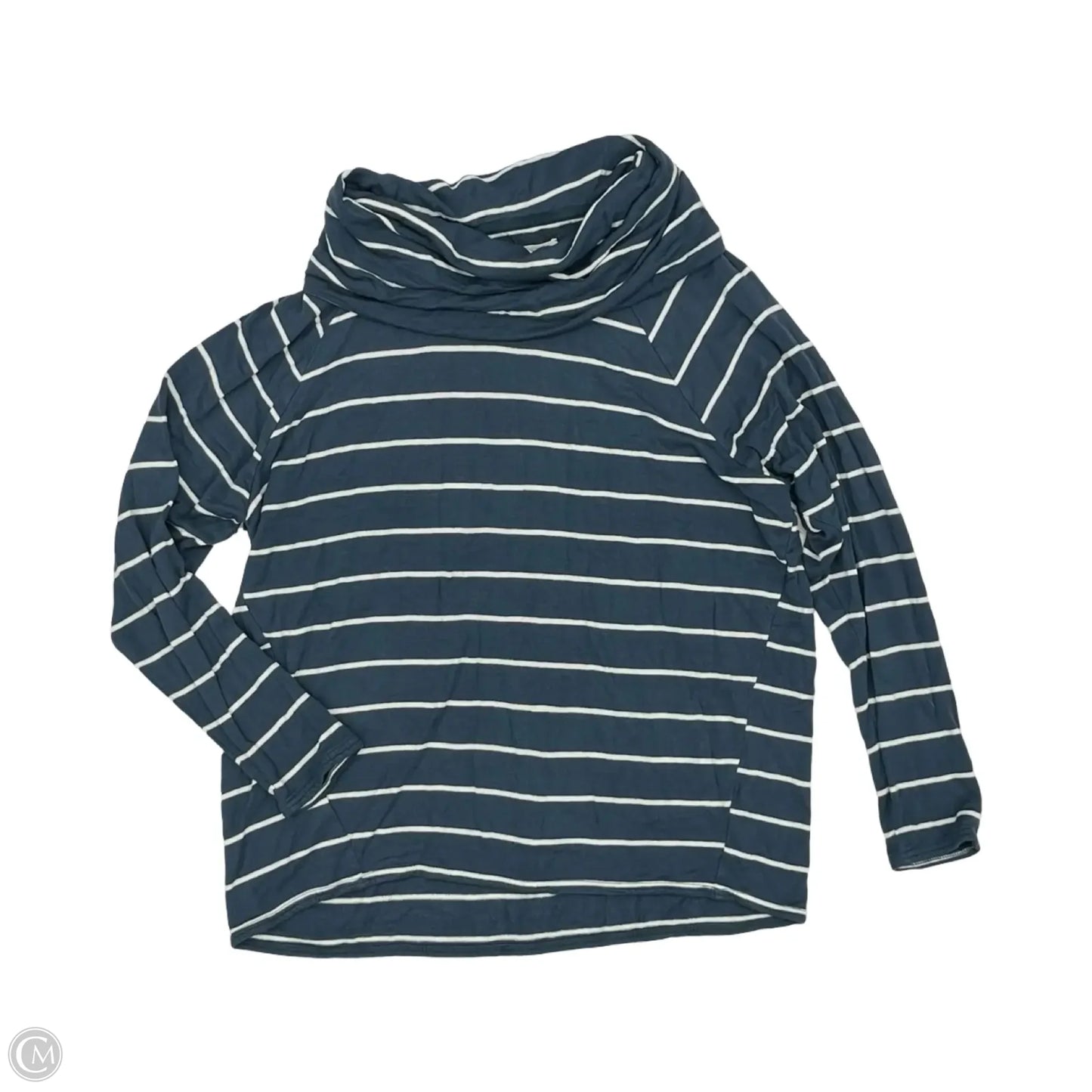 Top Long Sleeve By Lou And Grey In Blue & White, Size: L