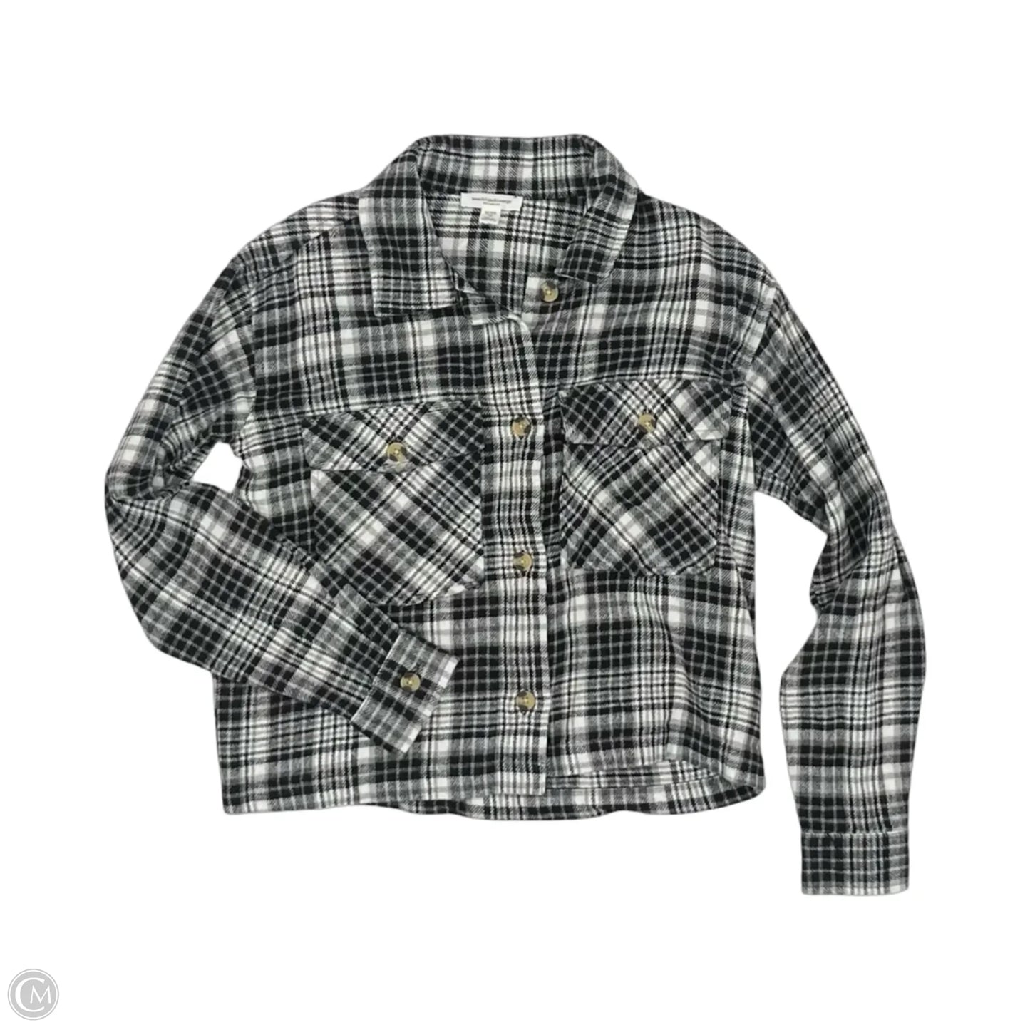 Jacket Shirt By Beachlunchlounge In Black & White, Size: Xs