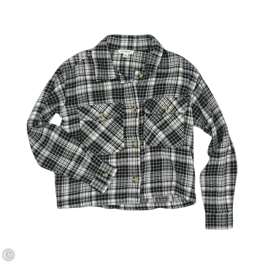 Jacket Shirt By Beachlunchlounge In Black & White, Size: Xs