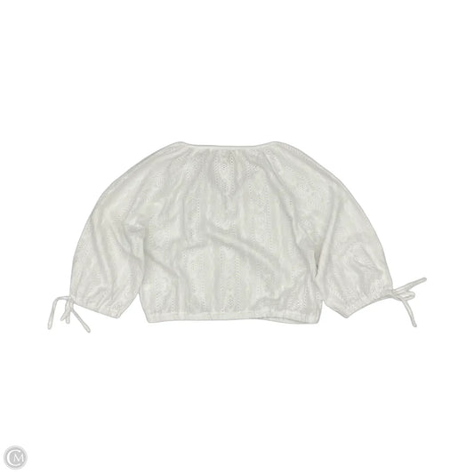 Top Long Sleeve Designer By Michael Kors In White, Size: L