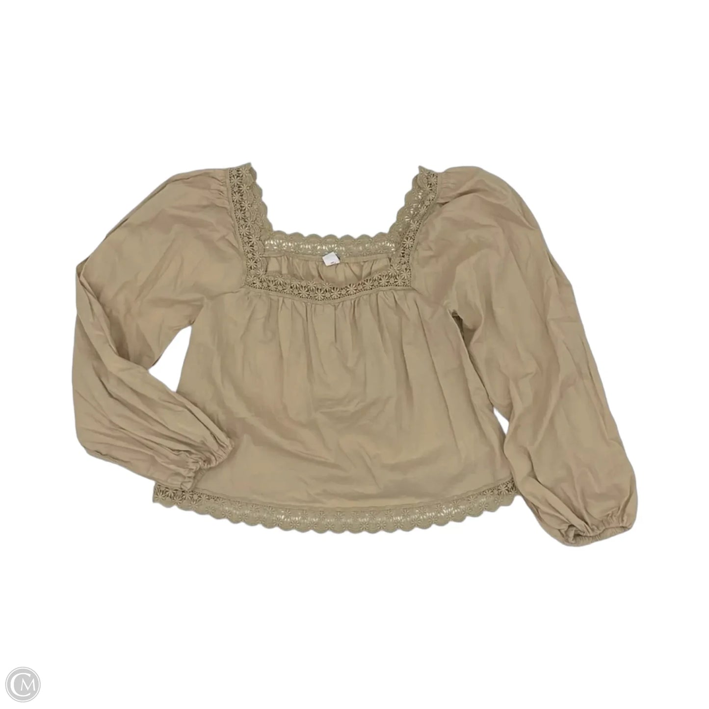 Top Long Sleeve By Old Navy In Tan, Size: S