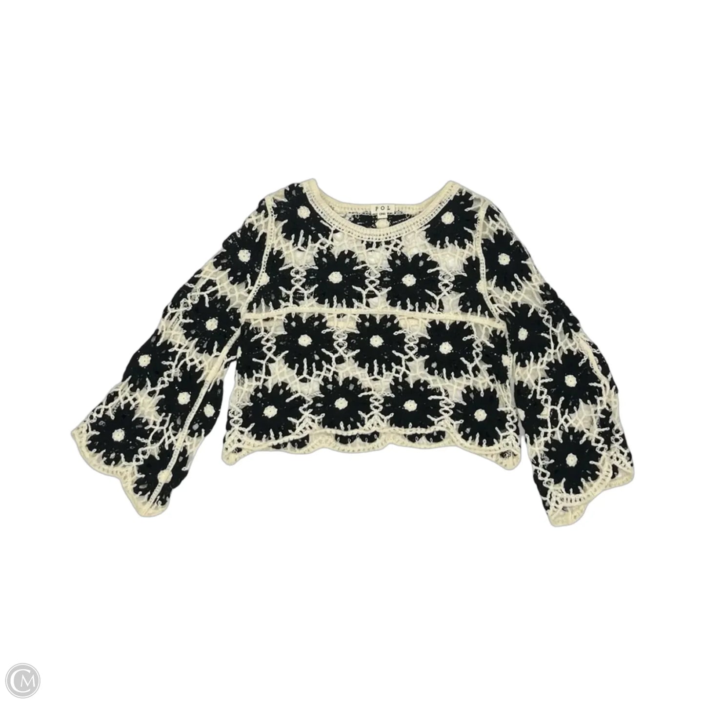 Sweater By Pol In Black & Tan, Size: Onesize