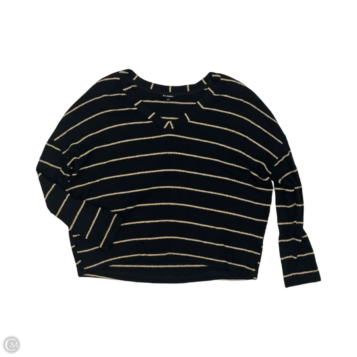Sweater By Blu Pepper In Black & Tan, Size: L