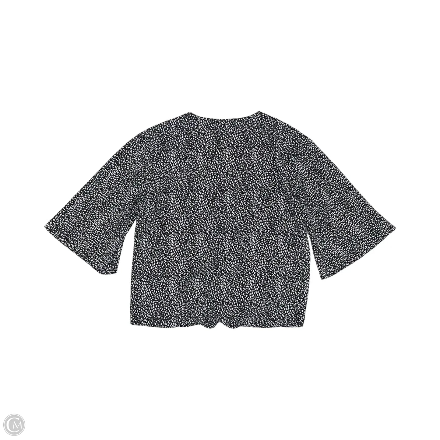Blouse 3/4 Sleeve By Clothes Mentor In Black & White, Size: L