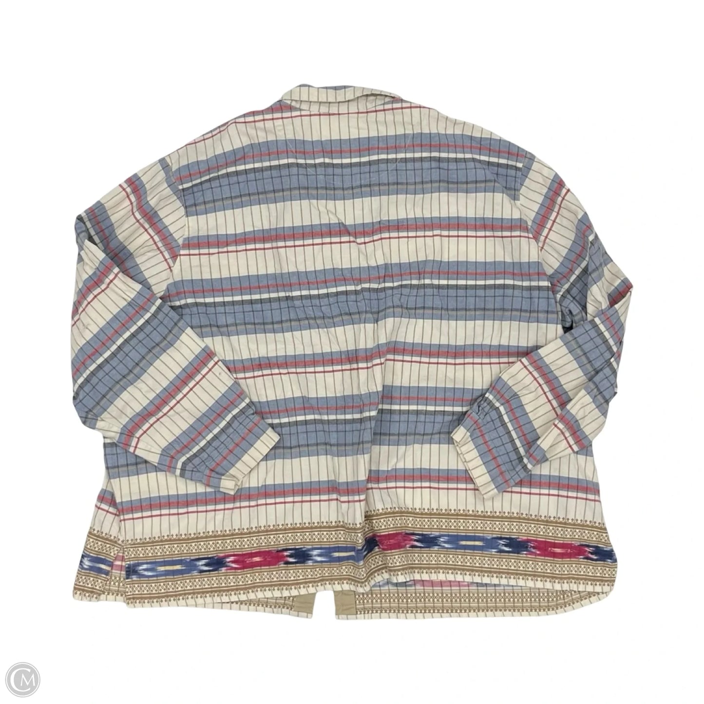 Top Long Sleeve By Cst Sport In Blue & Cream, Size: 5