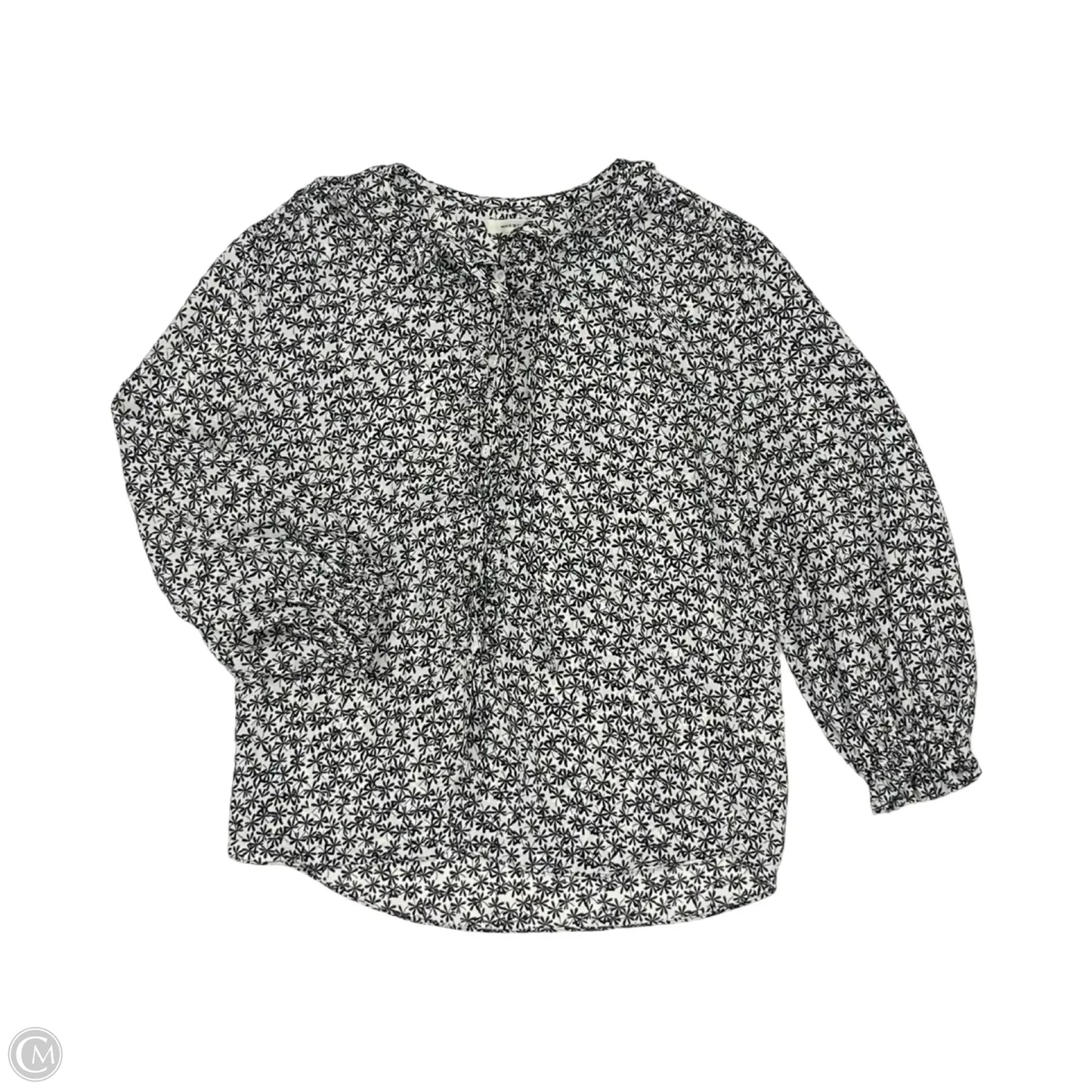 Blouse Long Sleeve By Max Studio In Black & White, Size: S