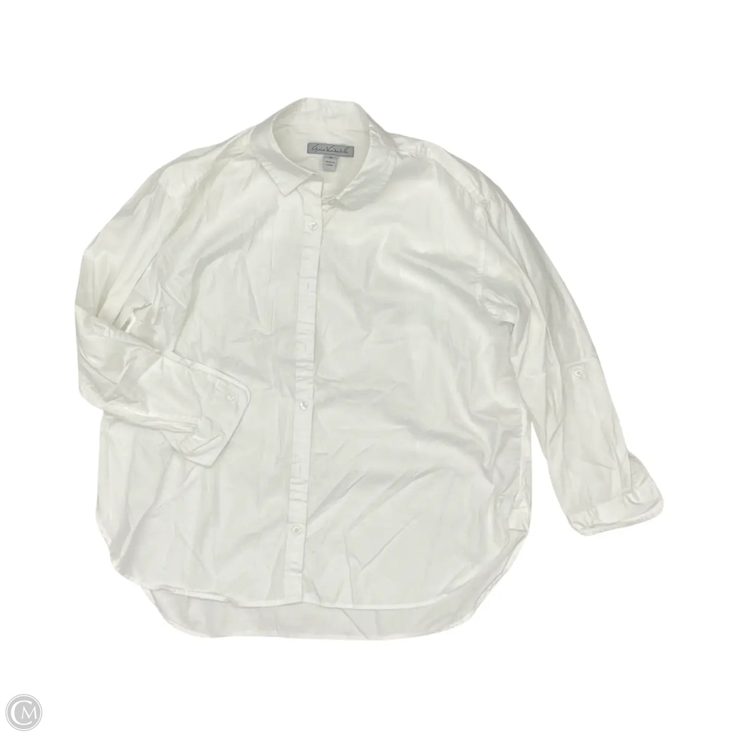 Top Long Sleeve Basic By Gloria Vanderbilt In White, Size: 1x