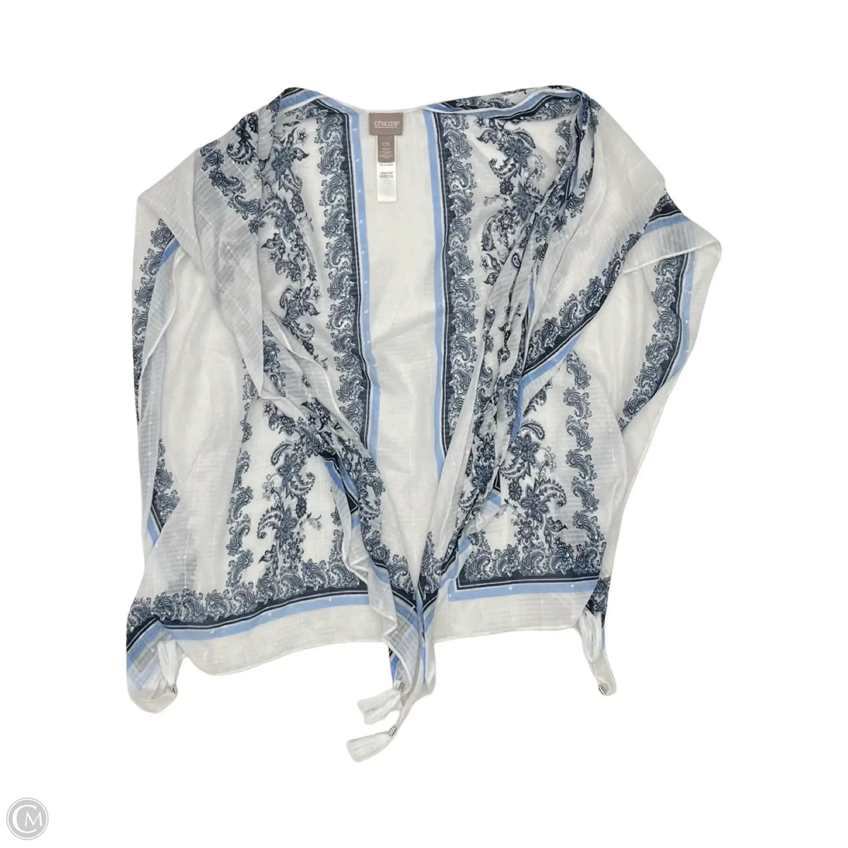Shawl By Chicos In Blue & White, Size: Os