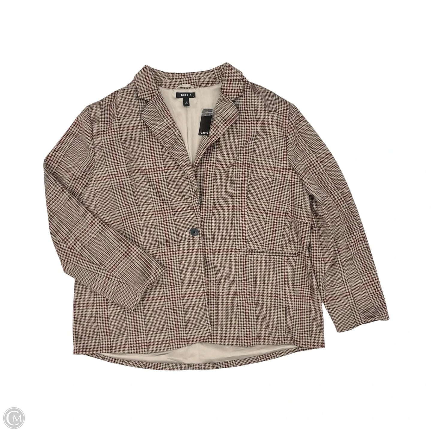 Blazer By Torrid In Red & Tan, Size: 1x