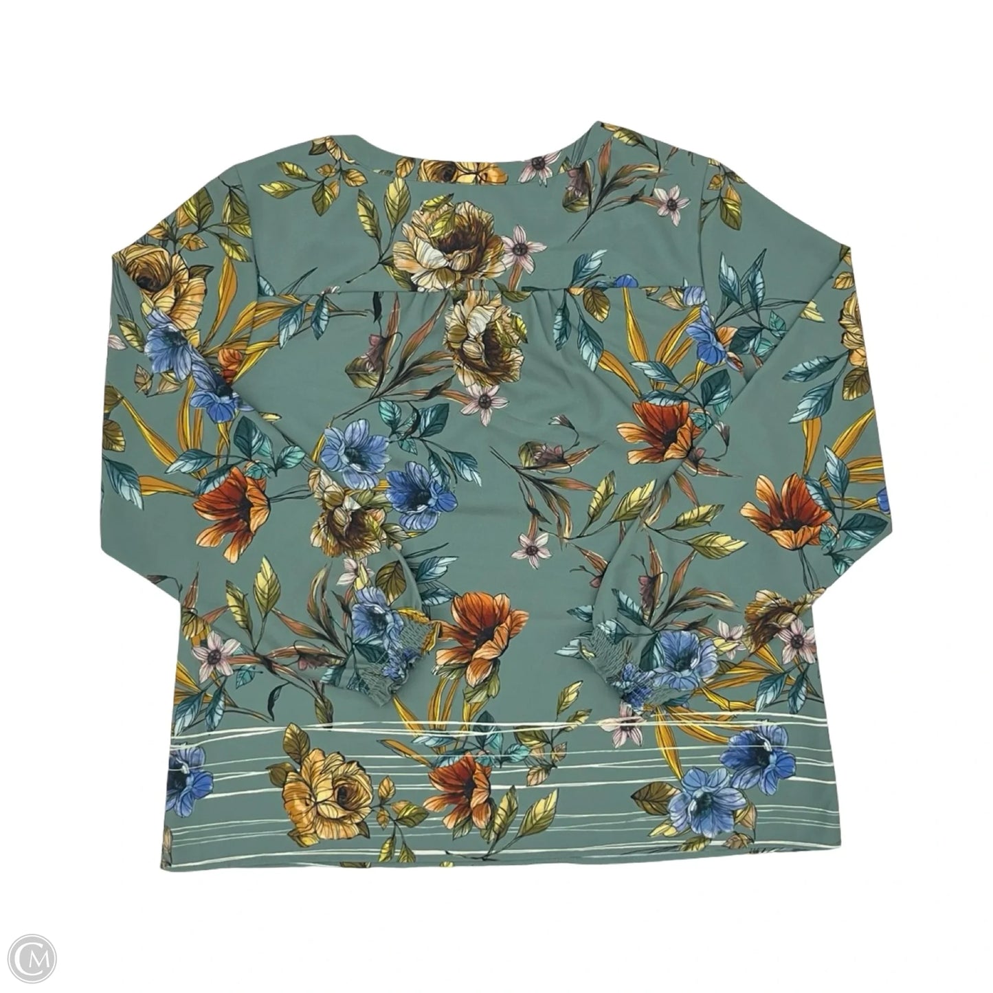 Blouse Long Sleeve By Christopher And Banks In Green, Size: Lp