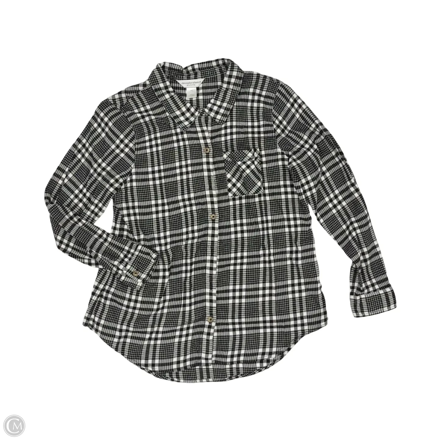 Top Long Sleeve By Christopher And Banks In Black & White, Size: Lp