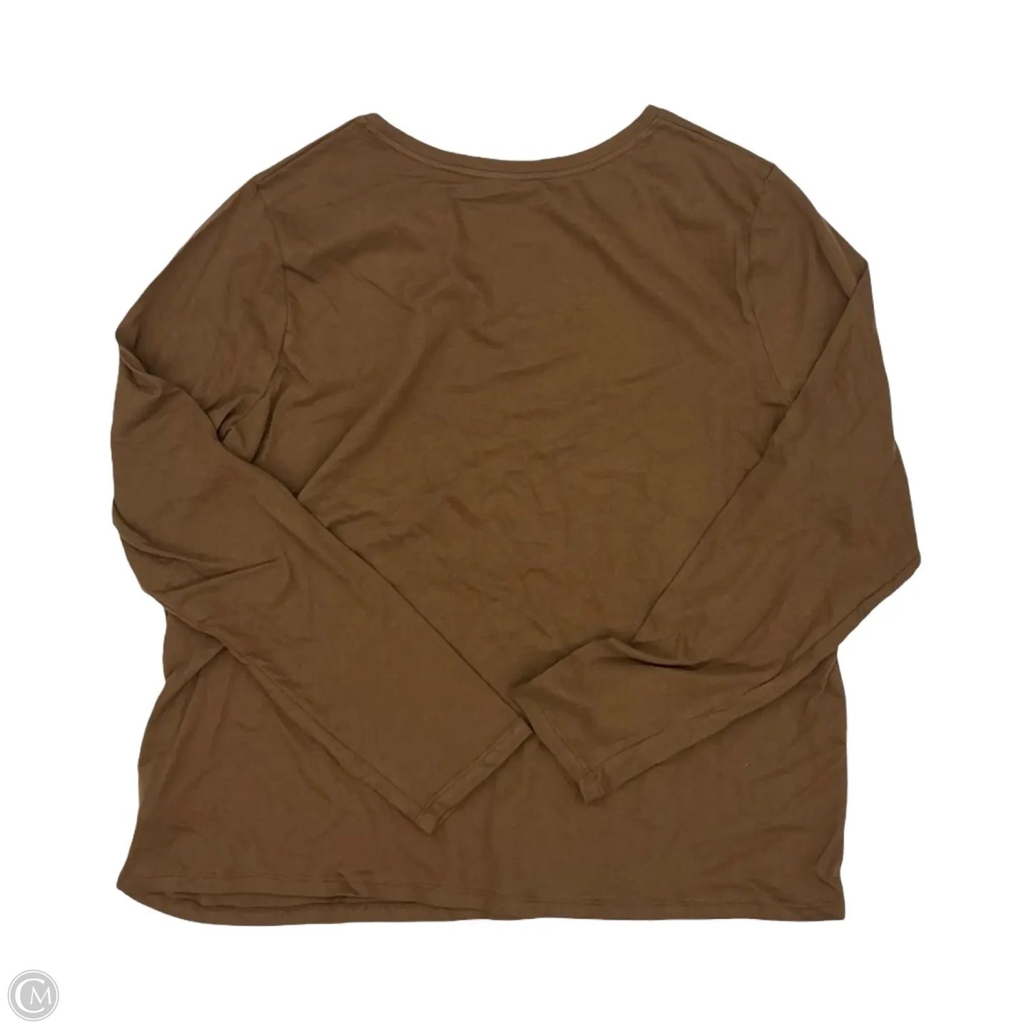 Top Long Sleeve Basic By Time And Tru In Brown, Size: 3x