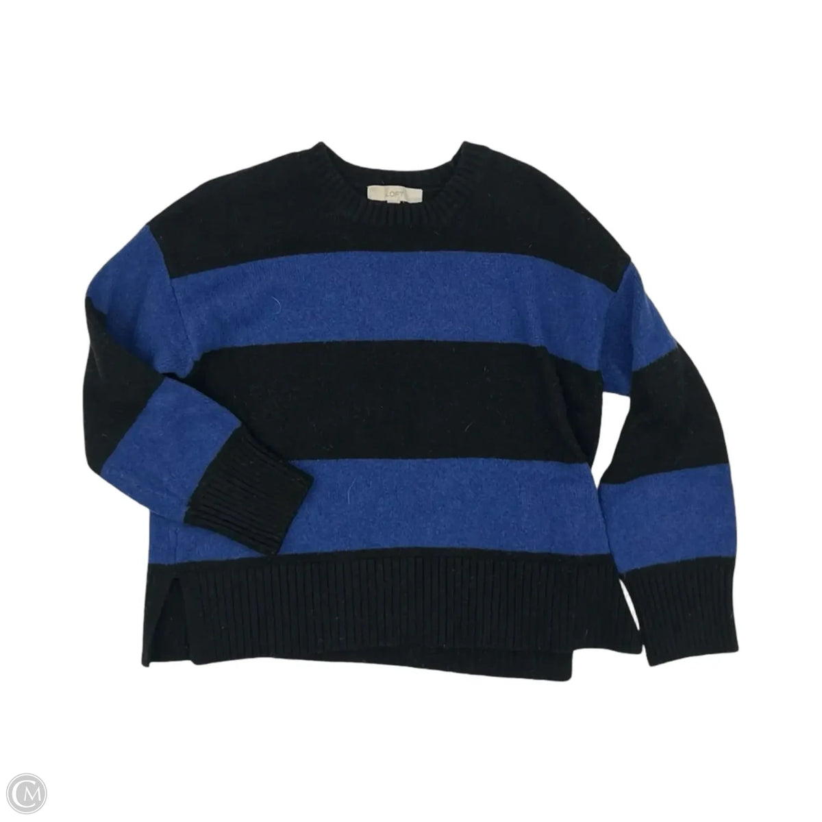Sweater By Loft In Black & Blue, Size: M