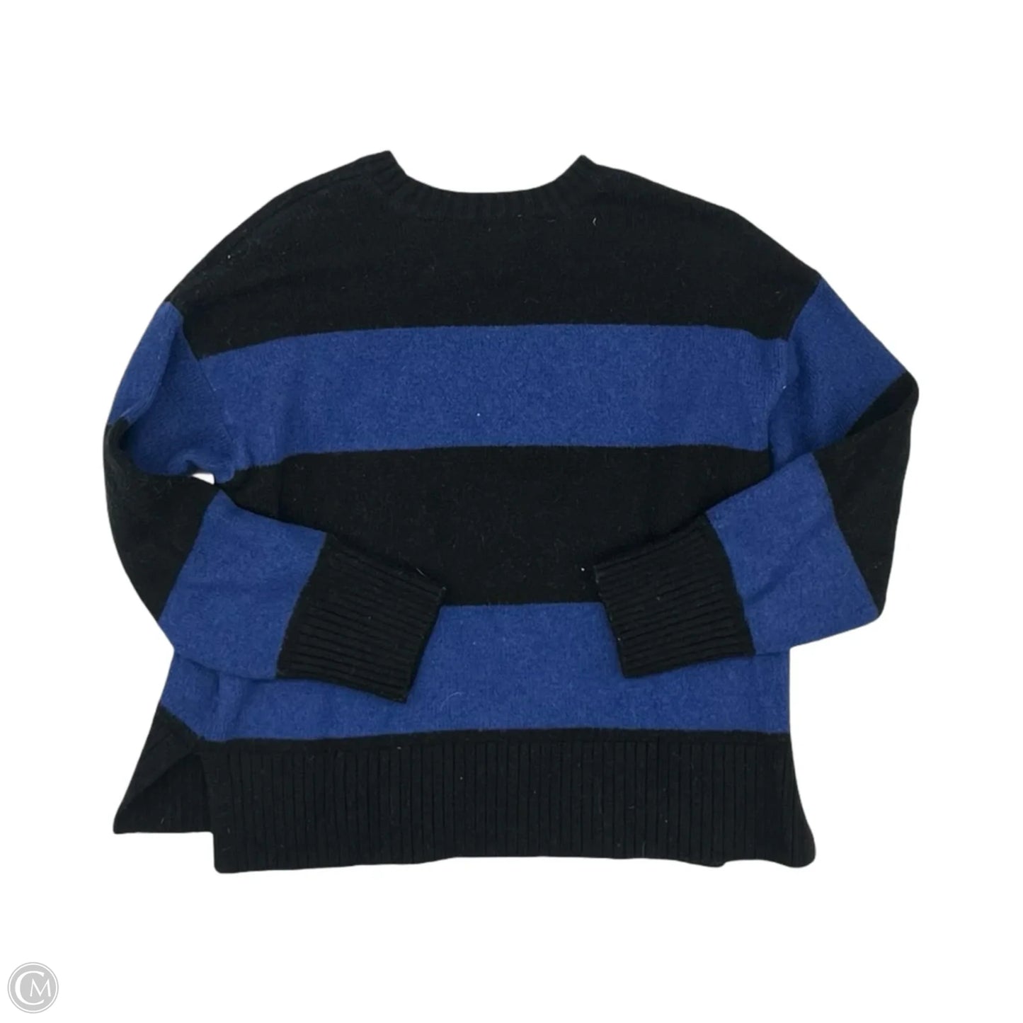 Sweater By Loft In Black & Blue, Size: M