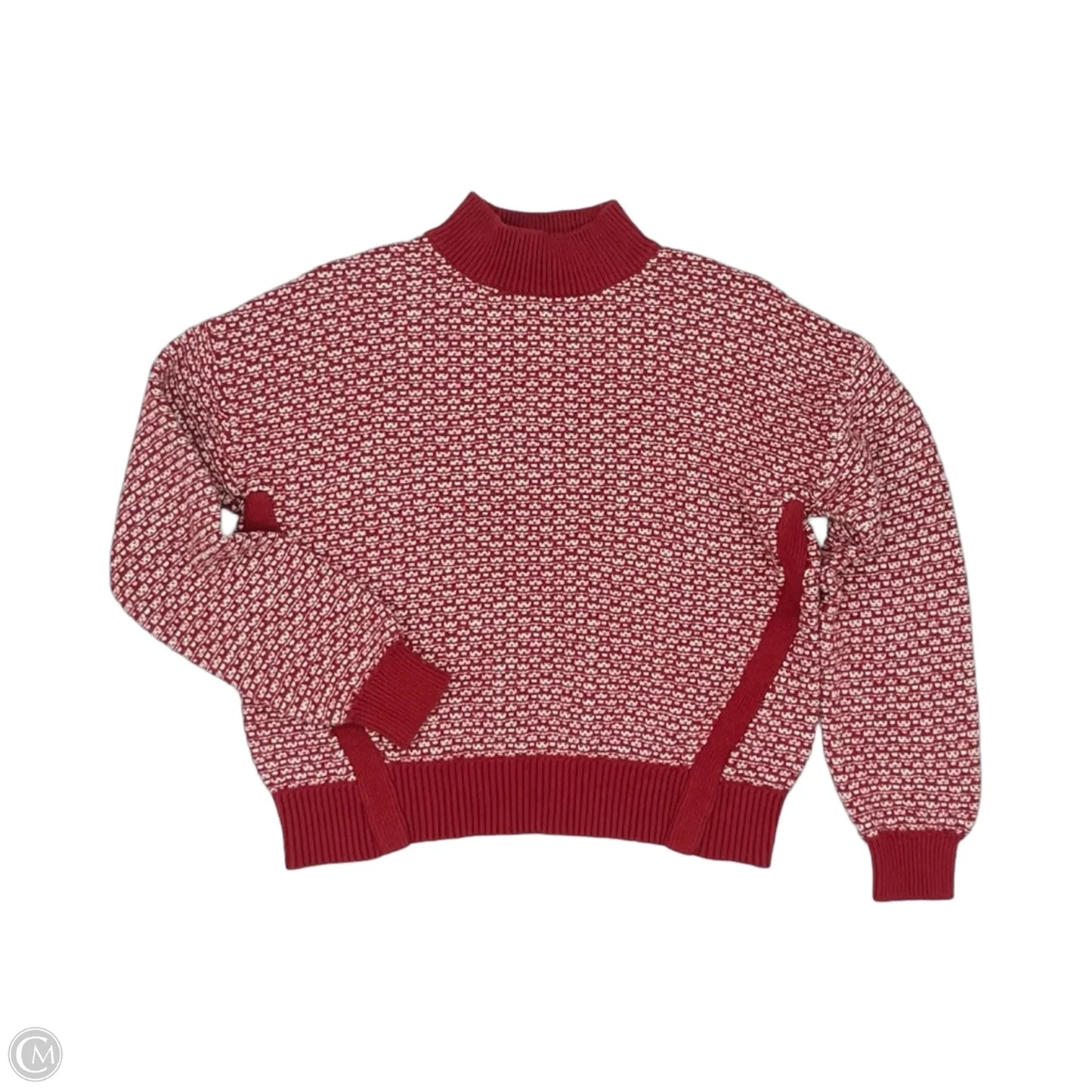 Sweater By Loft In Red & White, Size: M