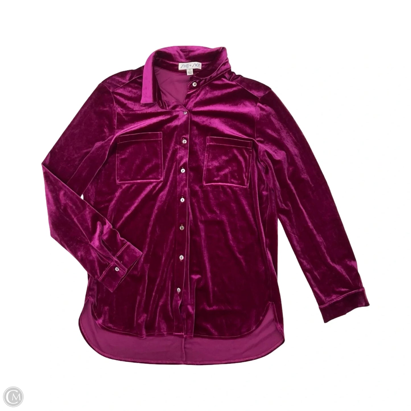 Top Long Sleeve By She + Sky In Purple, Size: S