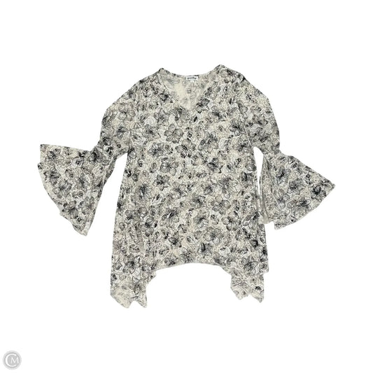 Blouse Long Sleeve By Clothes Mentor In Black & Tan, Size: L