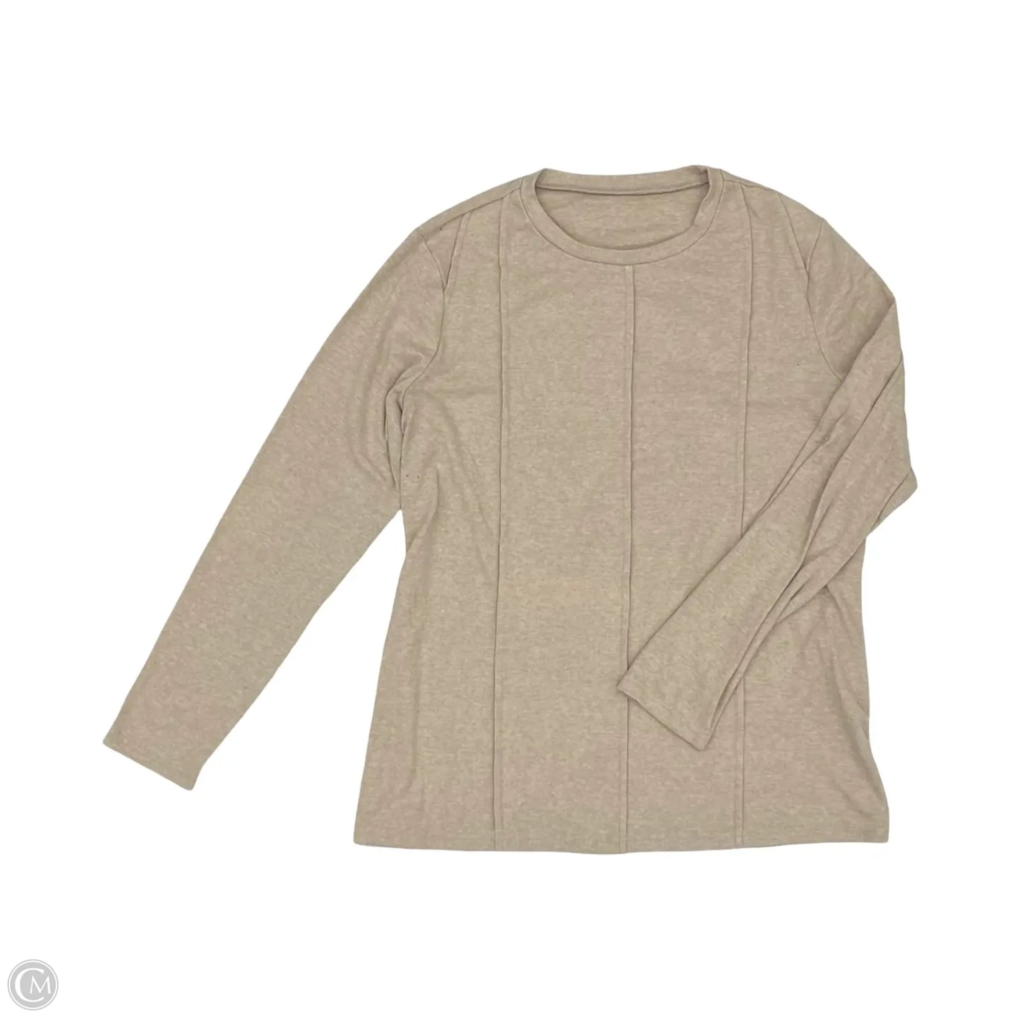 Top Long Sleeve By Cmf In Tan, Size: L