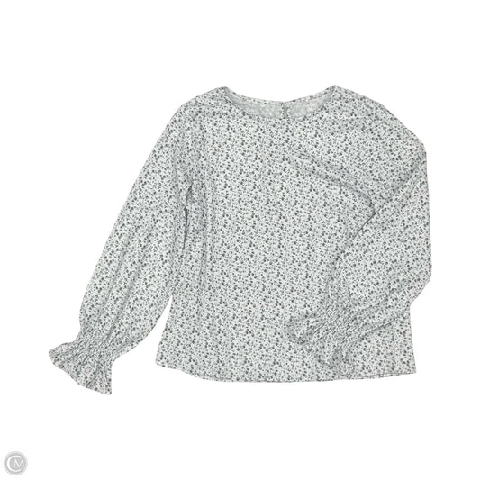 Blouse Long Sleeve By Cmf In Blue & White, Size: L