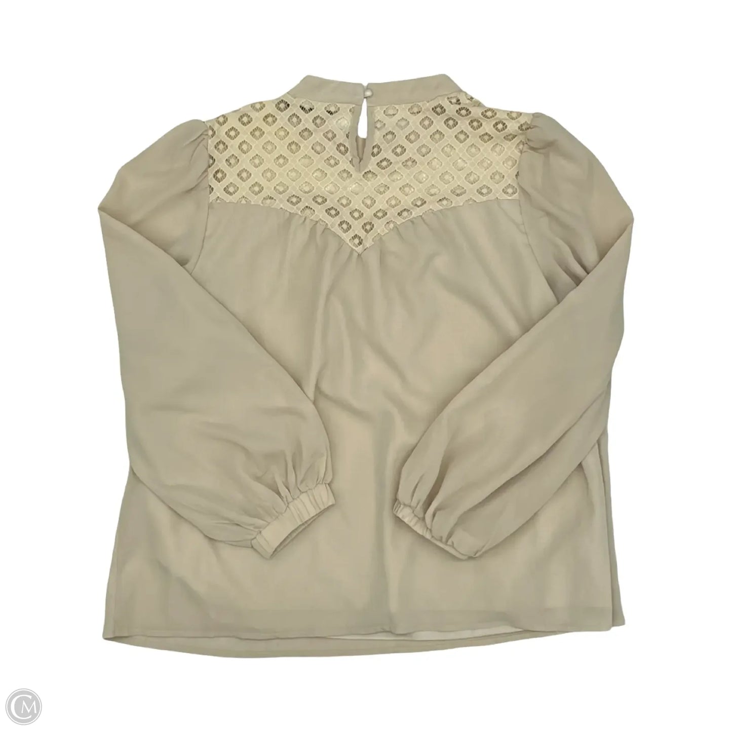 Blouse Long Sleeve By Clothes Mentor In Tan, Size: L