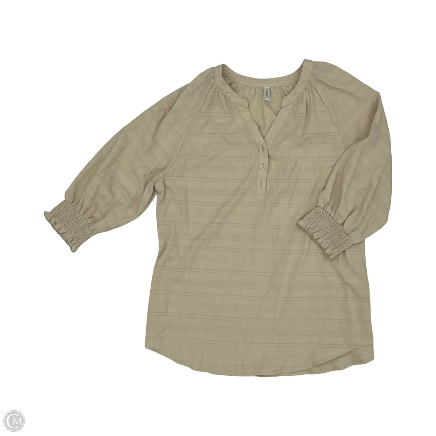 Blouse Long Sleeve By Dokotoo In Tan, Size: L