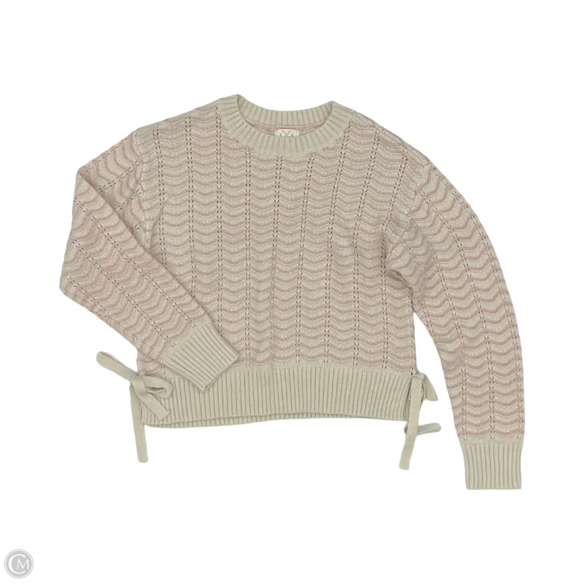 Sweater By Thread And Supply In Cream & Pink, Size: L