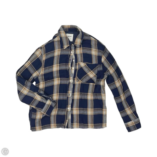 Top Long Sleeve By Aerie In Blue & Tan, Size: Xs