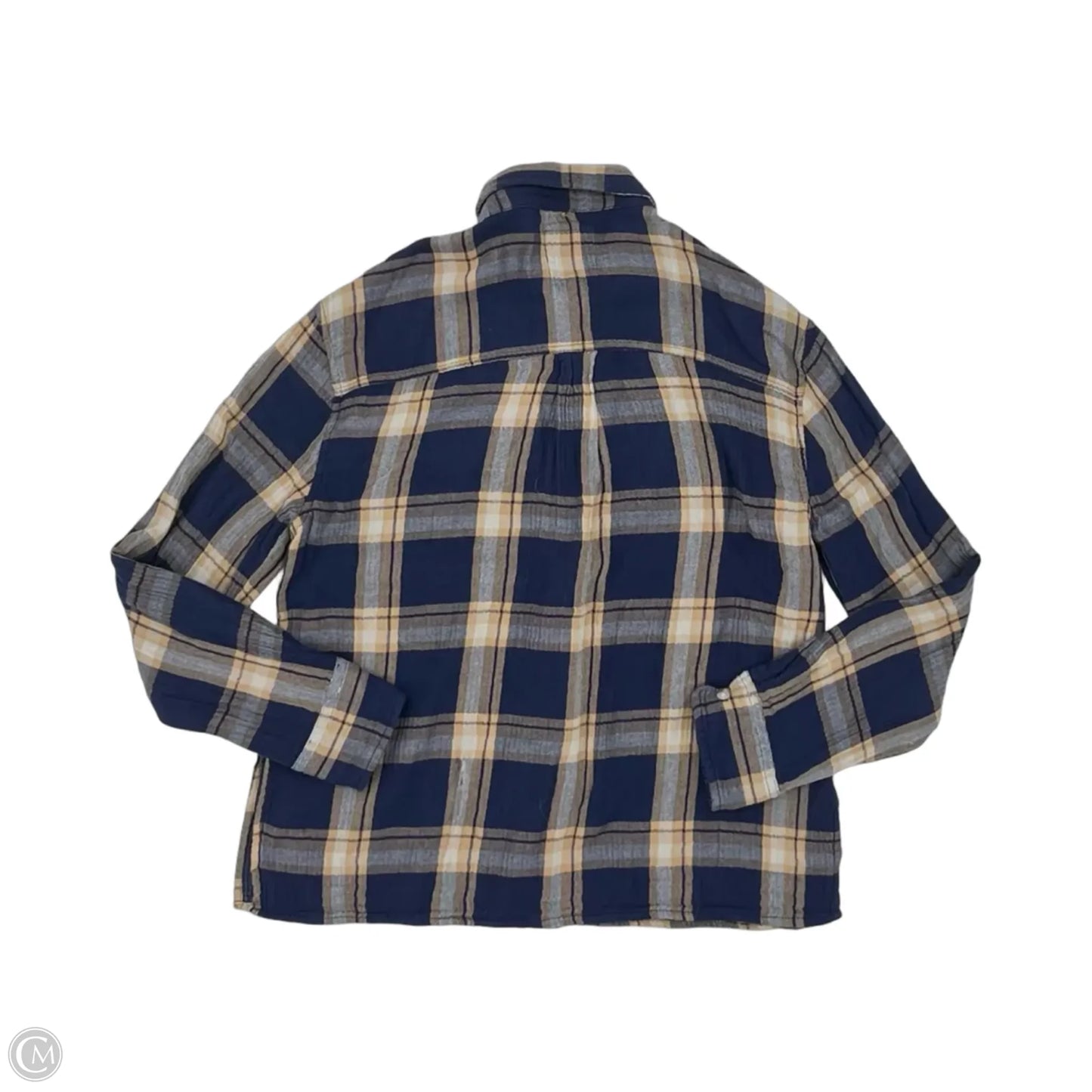 Top Long Sleeve By Aerie In Blue & Tan, Size: Xs