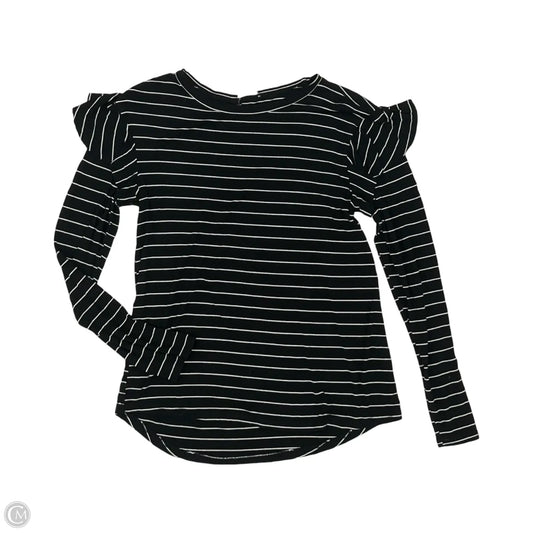 Top Long Sleeve By Hem & Thread In Black & White, Size: S