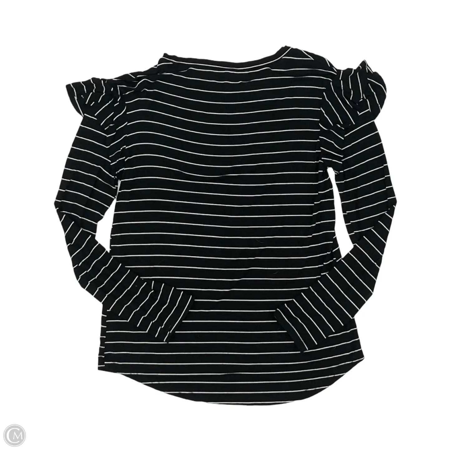 Top Long Sleeve By Hem & Thread In Black & White, Size: S